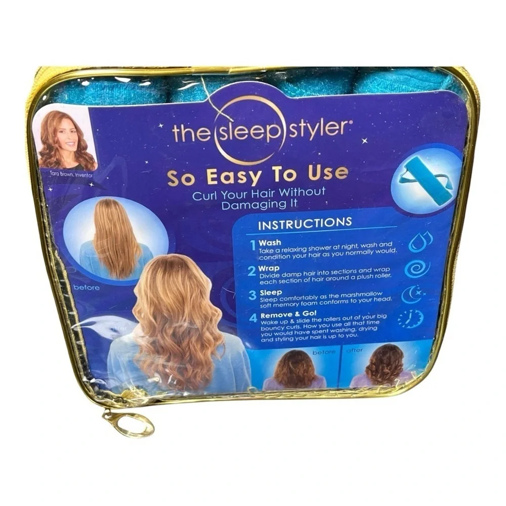 The Sleep Styler Large Blue Hair Rollers Preowned Like New